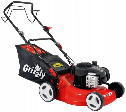  Grizzly Benzin-Rasenmäher mit Korb, 125 cm³ Fassungsvermögen. 50 l Korb, Schnittbreite 42 cm