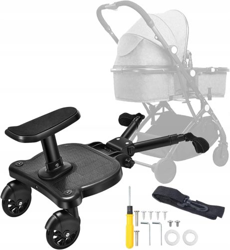  ZUSÄTZLICHER KINDERWAGEN 25KG MIT SITZ, SCHWARZ CE