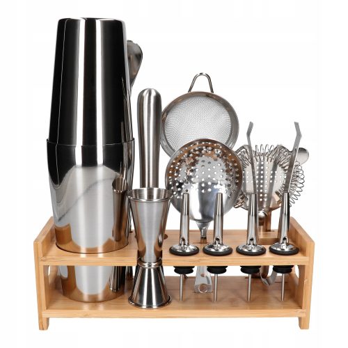 14-teiliges Barkeeper-Set mit Boston-Shaker-Ständer