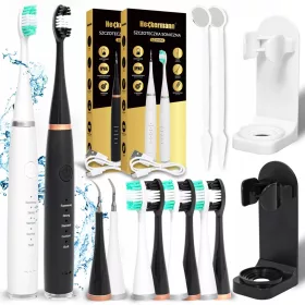  SET 2x SCHALLZAHNBÜRSTE ELEKTRISCH + SCALER-ZUBEHÖR IPX7