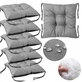    Gartenstuhlkissen 6x 42x42cm geknotetes wasserdichtes gestepptes Set