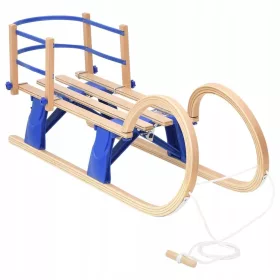  Lumarko Klappschlitten mit Rückenlehne, 110 cm, Sperrholz