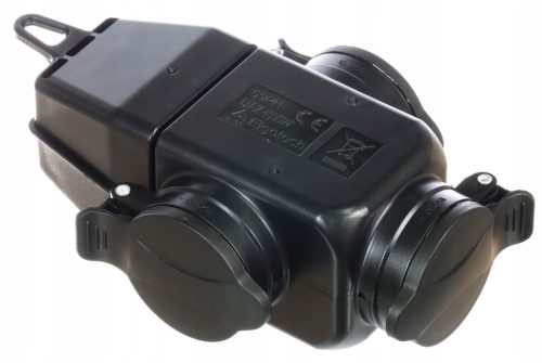 Elgotech Steckdose, Splitter, schwarz