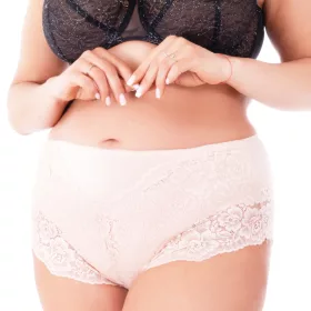    PLUS SIZE Beige Baumwoll-Spitzenhöschen – perfekte Passform! Phänomen