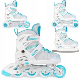    VERSTELLBARE SKATES 4in1 ROLLERSKATES SKATES MIT AUSTAUSCHBARER KUFE BESTIF 38-41