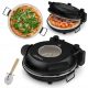 Pizzaofen 400°C 1200W 30cm Thermostat Timer Zeegma Fenster GRATIS MESSER + Pizzamesser ZE-PIZZA CHEF SCHWARZ