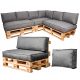  Garten Ecksofa 3er Set Auflagen mit Rückenlehne für Paletten für den Garten für 7 Personen
