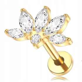  LABRET HELIX OHRRING ZIRKONIA GOLD TITAN 1,2/8