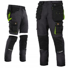   ARBEITSHOSE 2 IN 1 ZEUS KURZE SHORTS GRAU RIP STOP CARGOHOSE 52