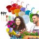  TOP-SHOP-PL Blumentopf 10 cm x 10 x 17 cm Durchmesser 10 cm mehrfarbiges Metall