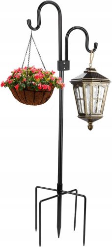  BLUMENHÄNGER, BLUMENSTÄNDER, DOPPELTER METALLSTÄNDER, 193 cm, FÜR DEN GARTEN