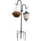  BLUMENHÄNGER, BLUMENSTÄNDER, DOPPELTER METALLSTÄNDER, 193 cm, FÜR DEN GARTEN