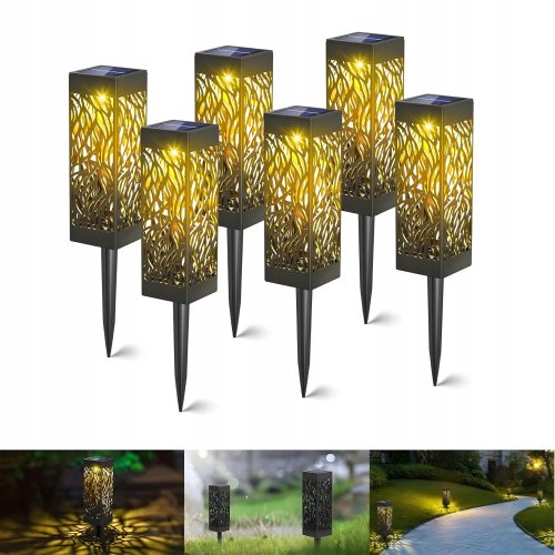  Solarlampe, schwarz, 28 cm, 6 Stk.