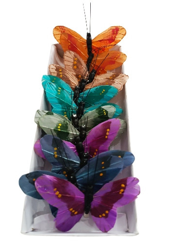  WEIHNACHTSBAUMDEKO SCHMETTERLING MIT CLIP 12 STK