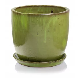    Polnix Blumentopf 20 cm x 23 x 20 cm Durchmesser 23 cm Keramik Grüntöne