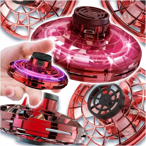  FLIEGENDES FIDGET-SPINNER-DROHNENSPIELZEUG, LEUCHTENDES ROT