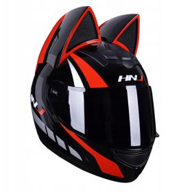  Motorradhelm mit Katzenohren Damenhelm