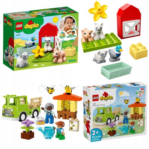  LEGO Duplo 10949 Nutztiere + LEGO Duplo 10419 Bienen- und Bienenstockpflege