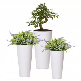    Prosperplast Blumentopf 25 cm x 25 x 47,6 cm Durchmesser 25 cm Kunststoff weiß + 2 weitere Produkte