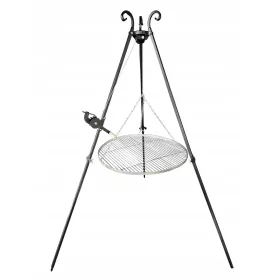  Garten-Dreibeingrill, 185 cm, Edelstahlrost, 70 cm Rolle