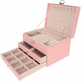  SCHMUCKKASTEN-BOX-ORGANISATOR GROSS ROSA