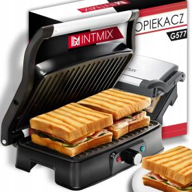    Kontakt, Panini, faltbar, traditioneller Elektrogrill INTMIX Grill Toaster Toaster 3in1 Elektro schwarz 2400 W