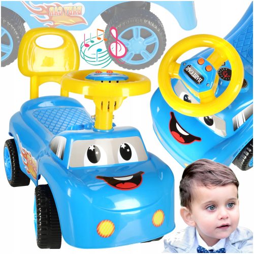  RIDE ON PUSHER FÜR KINDER AUTO MIT SOUNDHUP AUTO LÄCHELN + Classic EcoKidWood Aufkleber 1 Stk.