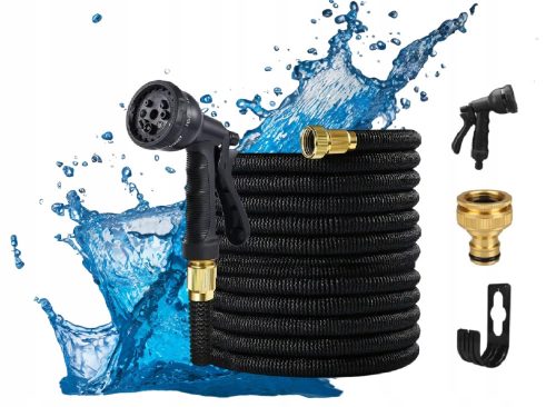  Premium-Gartenschlauch, flexible, ausziehbare Pistolenanschlüsse + Griff, 7,5 m