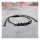  Verstellbares schwarzes Turmalin-Schnurarmband aus 925er Silber