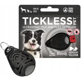    Tickless Pet Ultraschall-Zecken- und Flohschutz für Hunde Schwarz