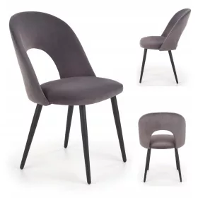  Halmar Stuhl, Samt, Grautöne, 1 Stk.