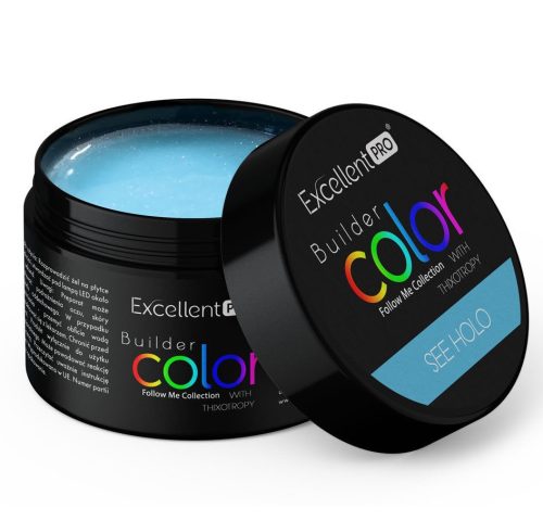  AUSGEZEICHNETES PRO BUILDER GEL FARBAUFBAUGEL BLAU SIEHE HOLO 30 g