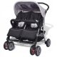 vidaXL Kinderwagen Grau und Schwarz