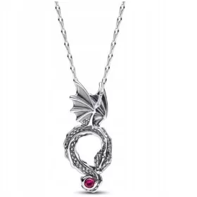   Kettenhalskette mit Game of Thrones-Drachenanhänger, Drachen, Silber 925