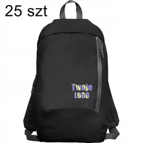   25 x Jugendsportrucksack für Schule und Freizeit, Schwarz, mit individuellem Logo-Druck
