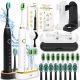  SET 2x SCHALLZAHNBÜRSTE ELEKTRISCHE INDUKTION + ZUBEHÖR IPX8