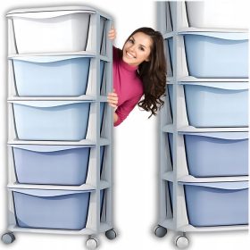    KUNSTSTOFFBEHÄLTER REGAL SPIELZEUGKORB MOBILE SCHUBLADEN 5 REGALE ORGANIZER
