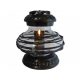  KERZENKERZENLAMPE FÜR GRAB KERAMIK UFO SCHWARZES GEFLOCHTENES + SCHWARZE LED-KERZE