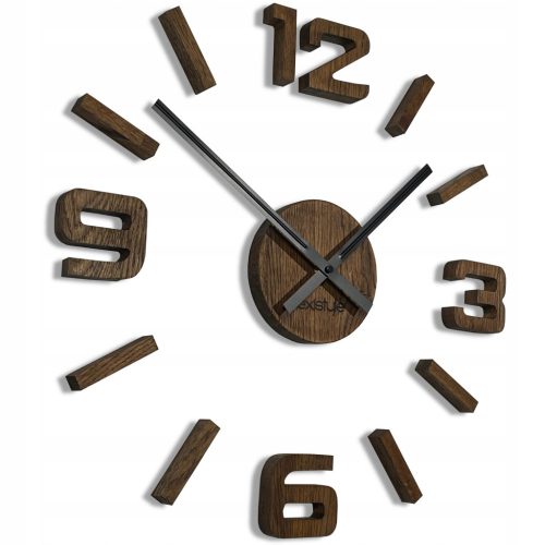  Holzwanduhr, Eiche, EKO, 75 cm, braun, groß, für das Wohnzimmer