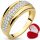  Breiter Goldring mit Zirkonen 333 R 23
