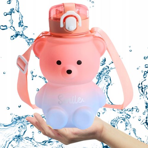  Flasche Wasserflasche Becher für Kinder zur Schule Kindergarten Teddybär 800ml