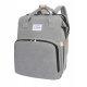  Großer multifunktionaler Rucksack/Muttertasche mit Schlaffunktion – grau