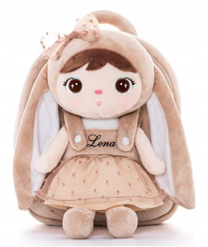  Metoo Beige Kaninchen-Rucksack mit Schleife