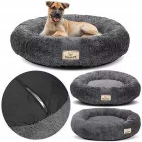  Hundekatzenbett Cloud Shaggy Bed Abnehmbarer Bezug 60 cm
