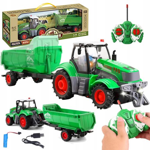 GROSSER TRAKTOR, FERNGESTEUERTER TRAKTOR MIT ANHÄNGER, RC-PILOT