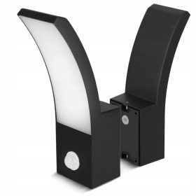    Schwarze Smartled-Wandleuchte mit integrierter 10-W-LED-Quelle