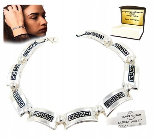  ELEGANTES MODISCHES DAMENARMBAND AUS 925 SILBER, GRIECHISCHES MUSTER + KOSTENLOSE GRAVUR