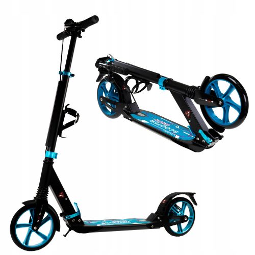  BLAUer großer faltbarer Roller mit Bremse SUNLIGHT NEON bis 100 kg