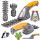  Powermat 12 cm 3,6 V Akku-Elektroschere + Procera-Handschuhe Damen-Arbeitshandschuhe X-COLOR-PU 8 Größe 8 - M 12 Paar