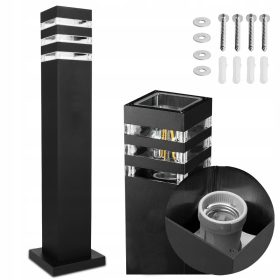  Rechteckiger Lichtmast Smartled E27 80 cm schwarz